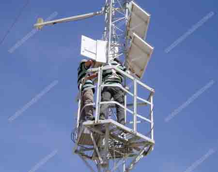 Steel Wind Measurements 3 Legged Guyed Tower
