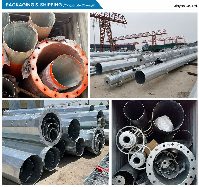 Hot Dip Galvanized Monopole Tower for 4G 5G Cellular Base Station