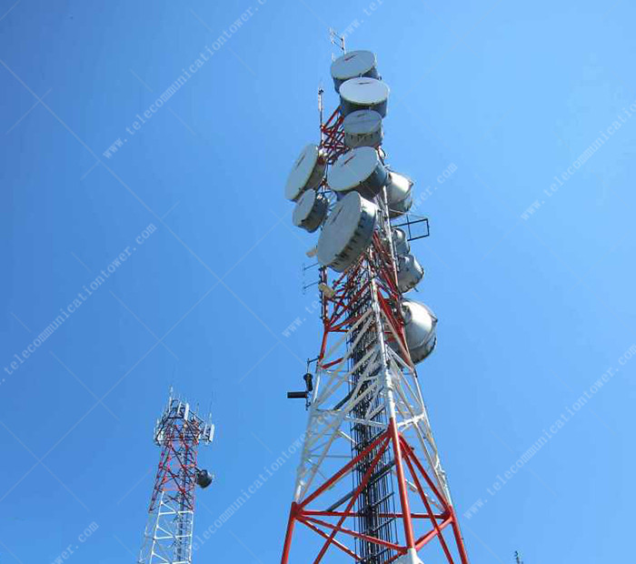 GSM Telecom 3 Legs Tubular Steel Radio Antenna Tower