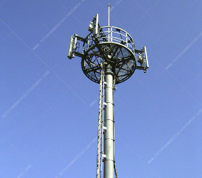 4 G Antenna Wife Telecom Eight Sides Powder Painted Cell Tower