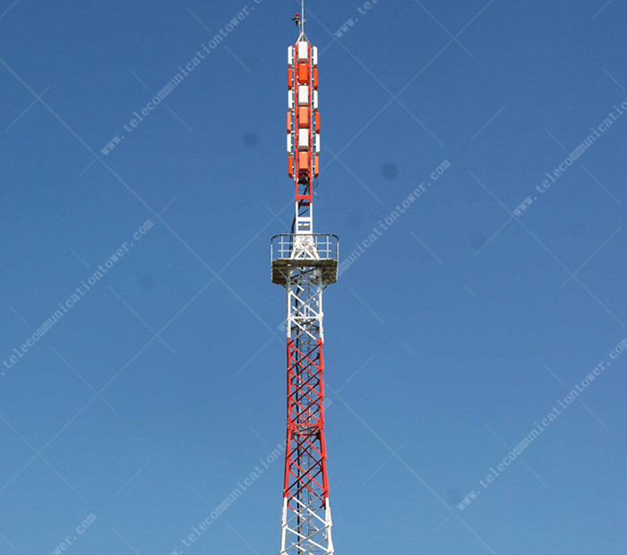 Hot Dipped Galvanized Cellular Radio Am Fm Digital Tv Antennas Lattice Tower