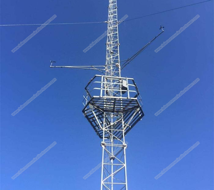 Anemometer Wire Supporting Guyed Tower