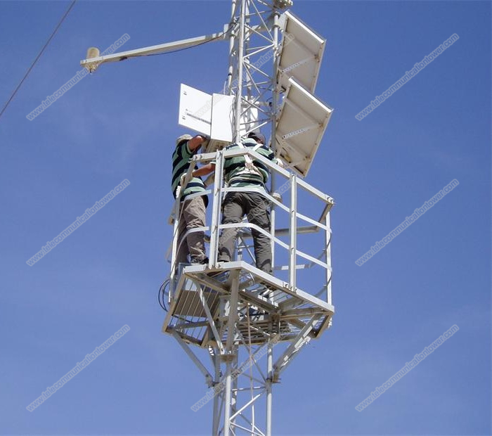 Steel Wind Measurements 3 Legged Guyed Tower