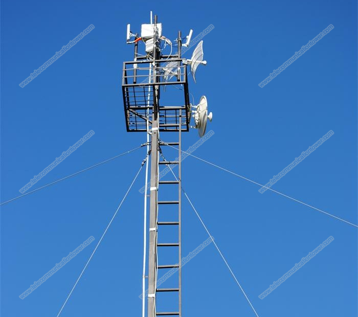 Pole Type Communication Telecom Guyed Tower