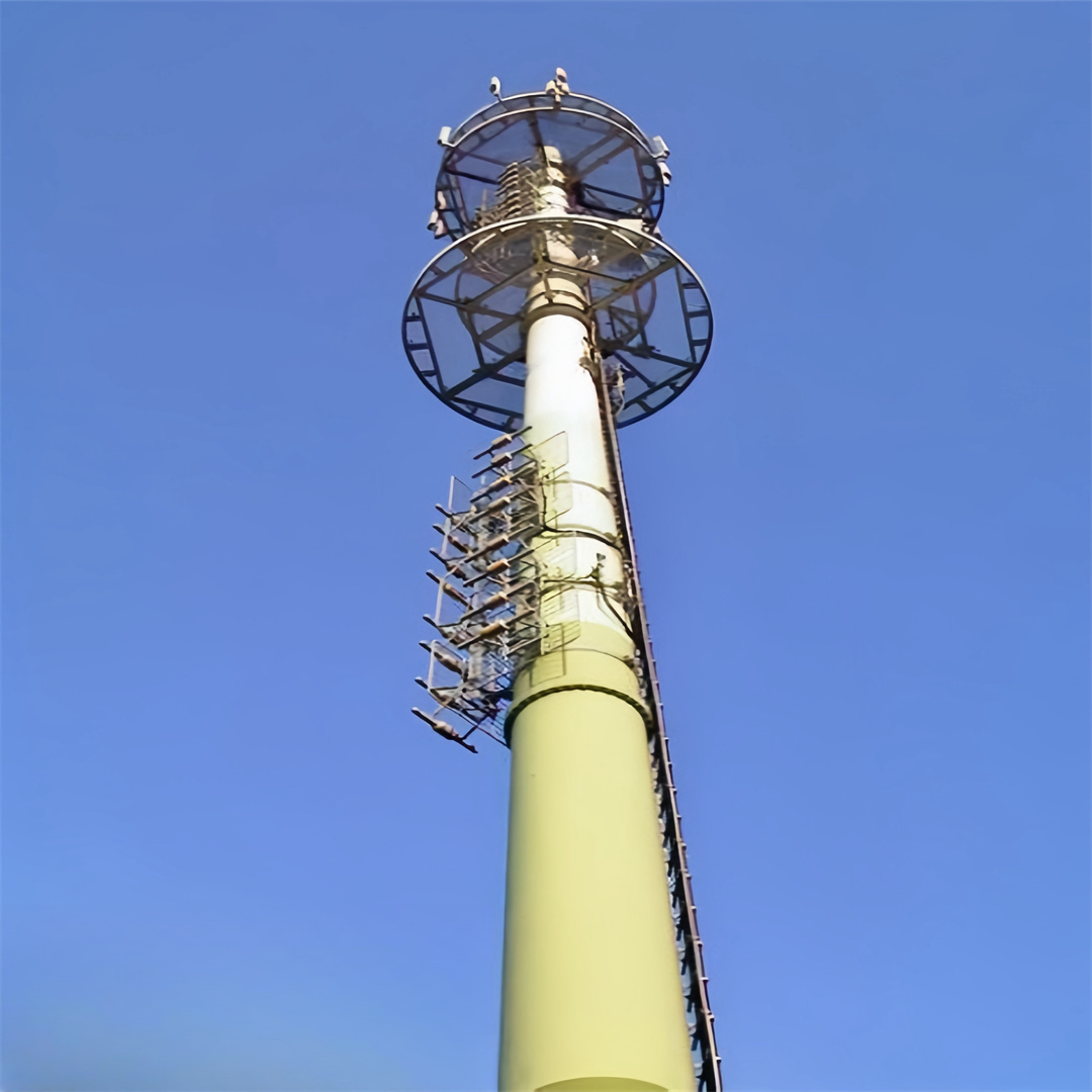 Single Pole Monopole Tower Q355 Steel 40m Mobile Network Industrial Parks Durable