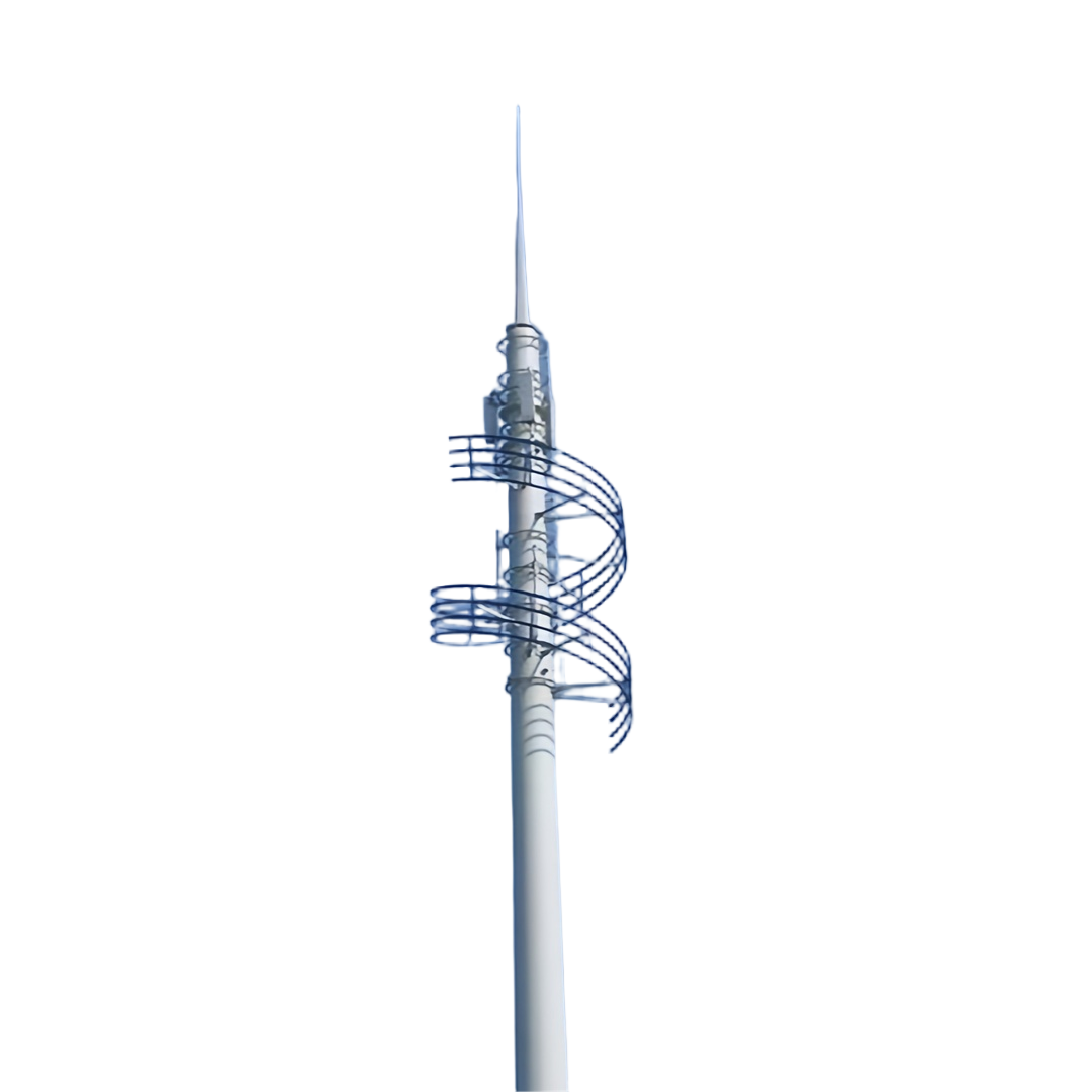 High Strength Steel Monopole Communication Tower Wind Resistant For 5G Urban Base Station