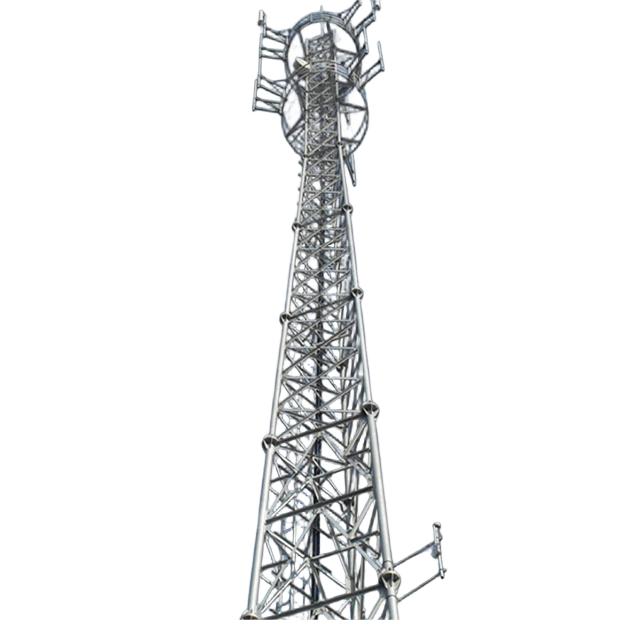 Triple Tube Cell Tower High Strength Steel 38m Mobile Network Suburban Zones Durable