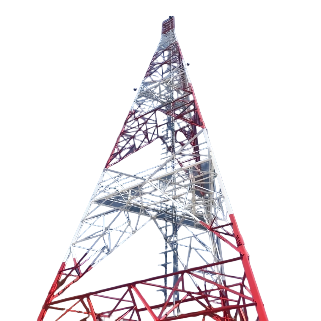 Durable Carbon Steel 3 Legged Angular Tower Multi Antenna Compatible For 4G 5G Mobile Network