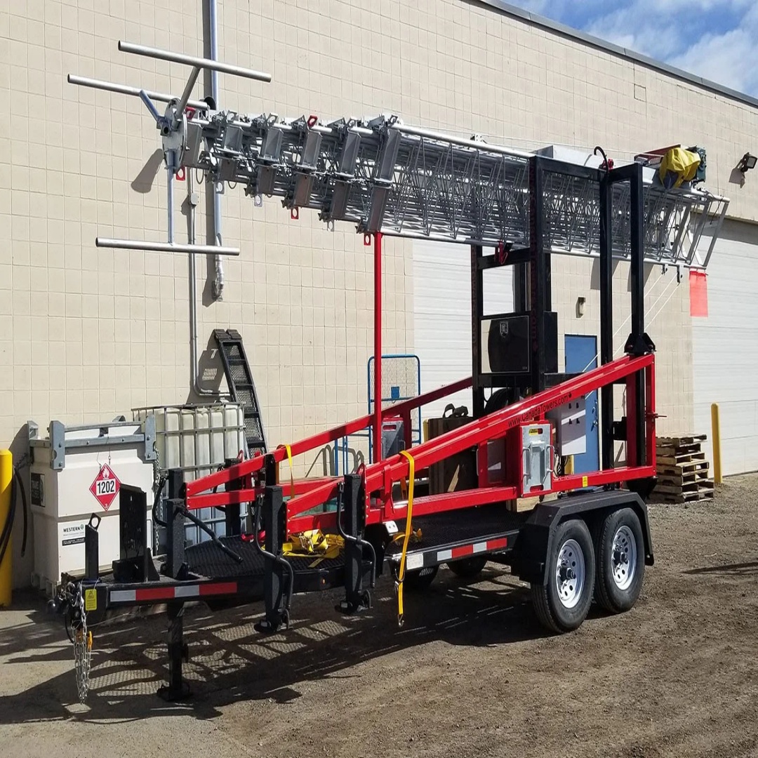 Telescopic Tower 15-30M Steel Tube Solid Rod Communication Antenna Lighting Truck Mounted 40M/S Wind Resistance Hot Dip Galvanized