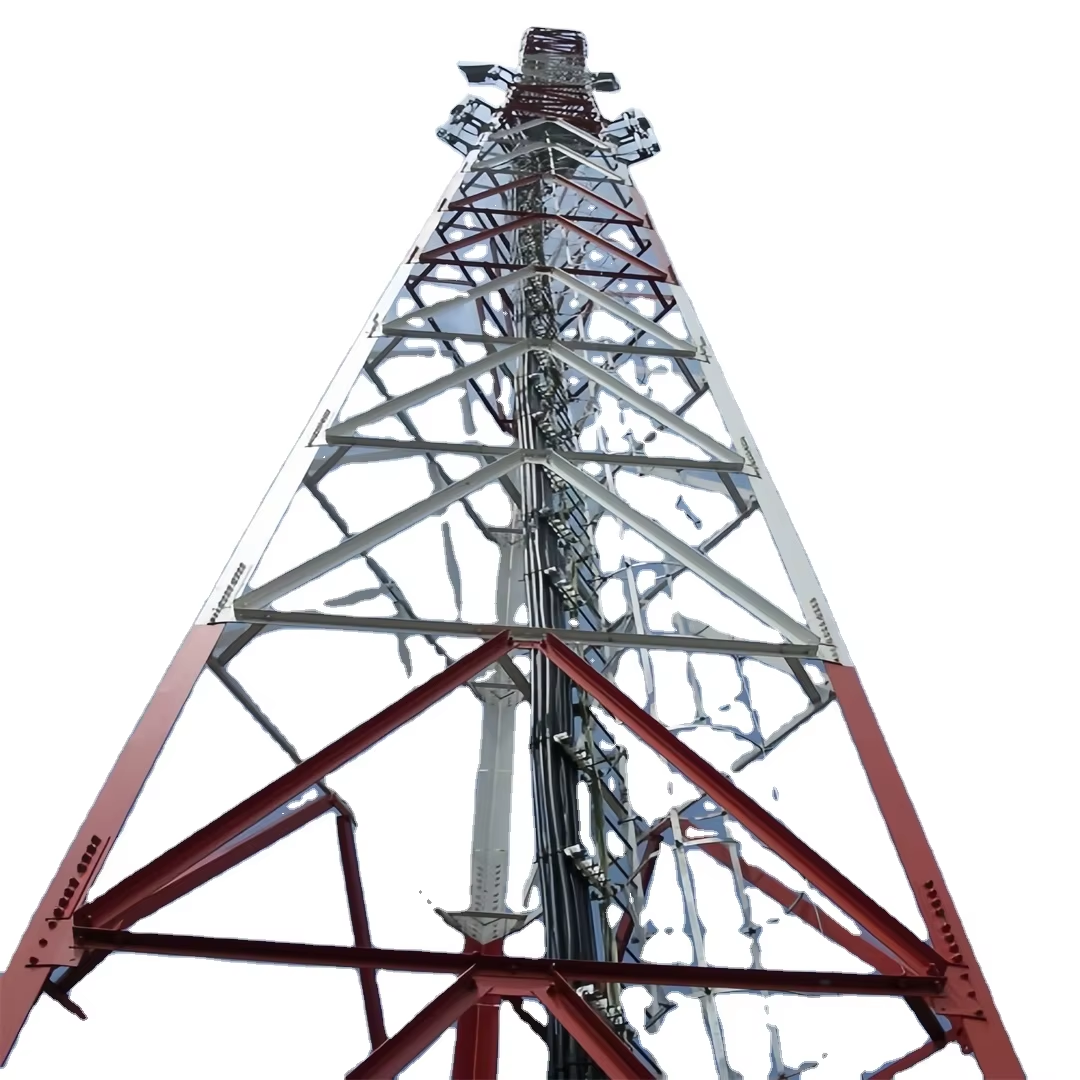 3 Legged Angular Steel Tower Composed of Angle Steel with Variable Slope Tower Body and Fixed Tower Foot for Wireless