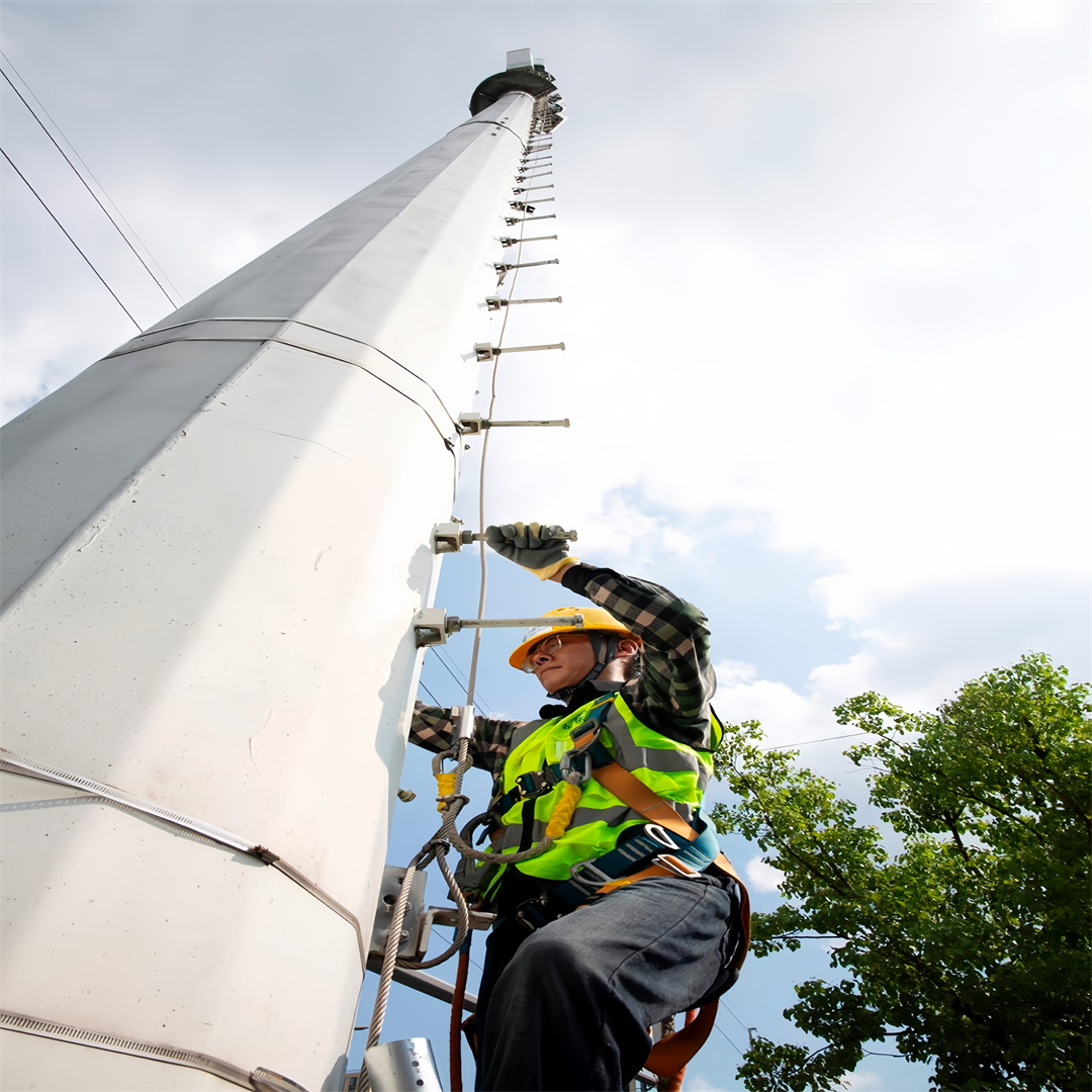 20M 30M  50M Monopole Communication Tower Lightweight Aluminum For Rural Emergency Telecom