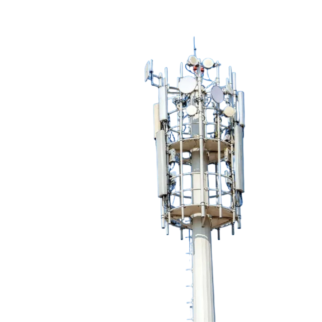 Monopole Tower telecom tower featuring compact design for urban areas with high tensile steel grades Q355B Q355C and Q355D