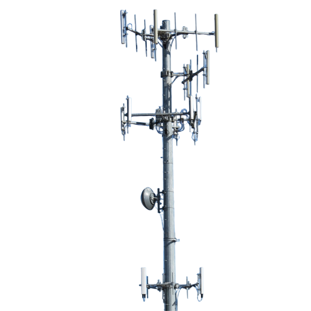 Monopole Tower telecom tower designed for minimal deflection between 0.5 and 1 degree at operational wind speeds up to 250 kmh