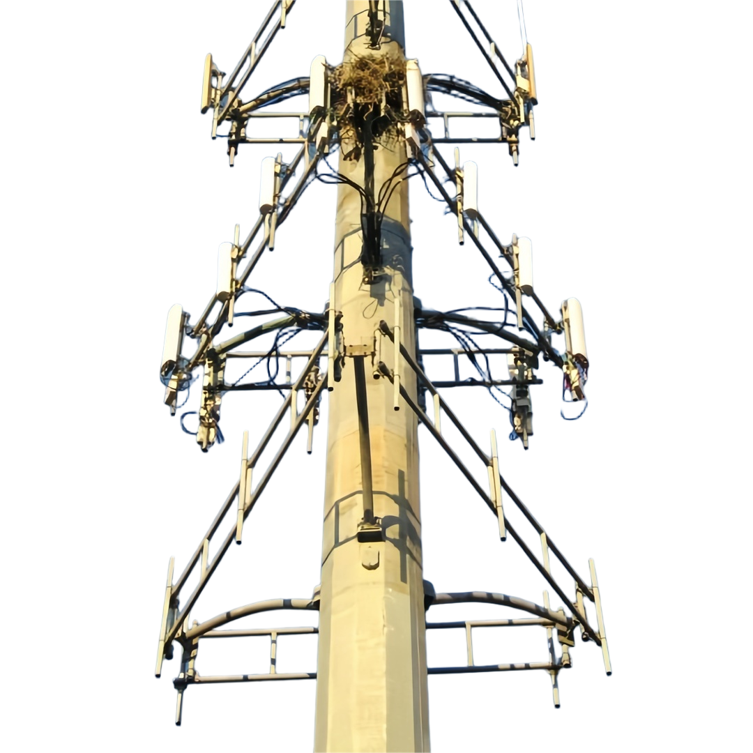 Monopole Tower self supporting telecom tower featuring robust packaging and delivery options for shipping and handling