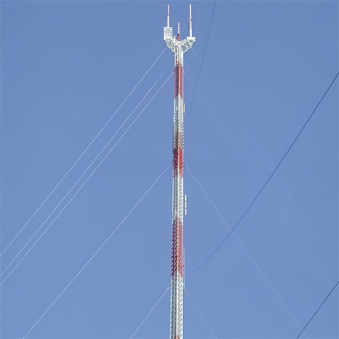 Steel Guyed Wire Tower designed to resist wind loads up to 250 kilometers per hour providing dependable performance in extreme weather conditions