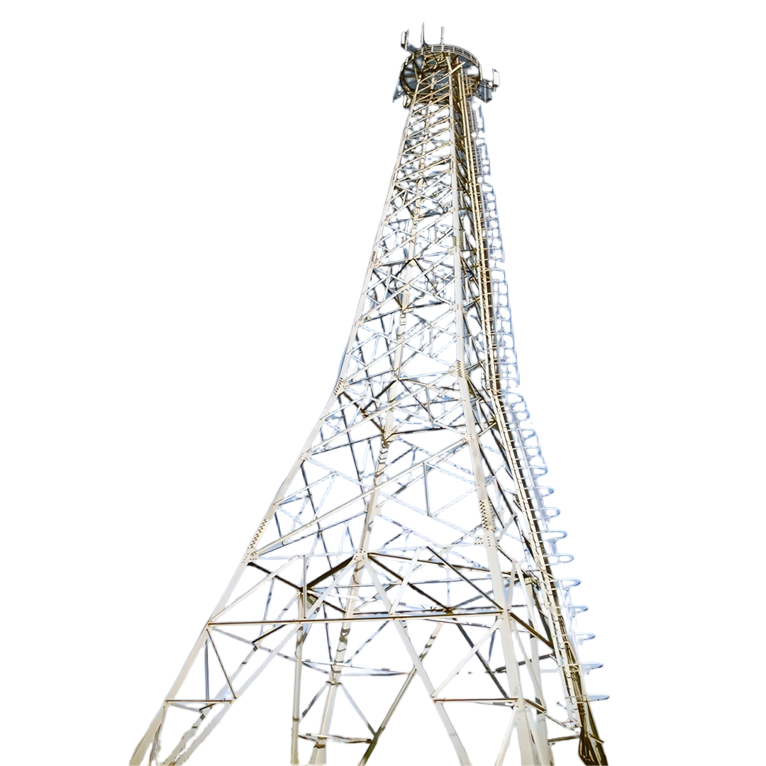4 Legged Angular Steel Tower assembled using grade 4 8 6 8 and 8 8 bolts and nuts meeting ISO mechanical property standards
