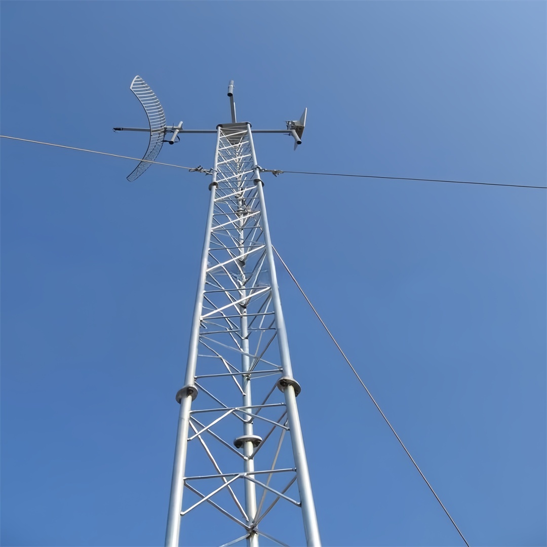 80m-150m High Stability Galvanized Steel Guyed Wire Tower for 5G Telecom Antenna Use 