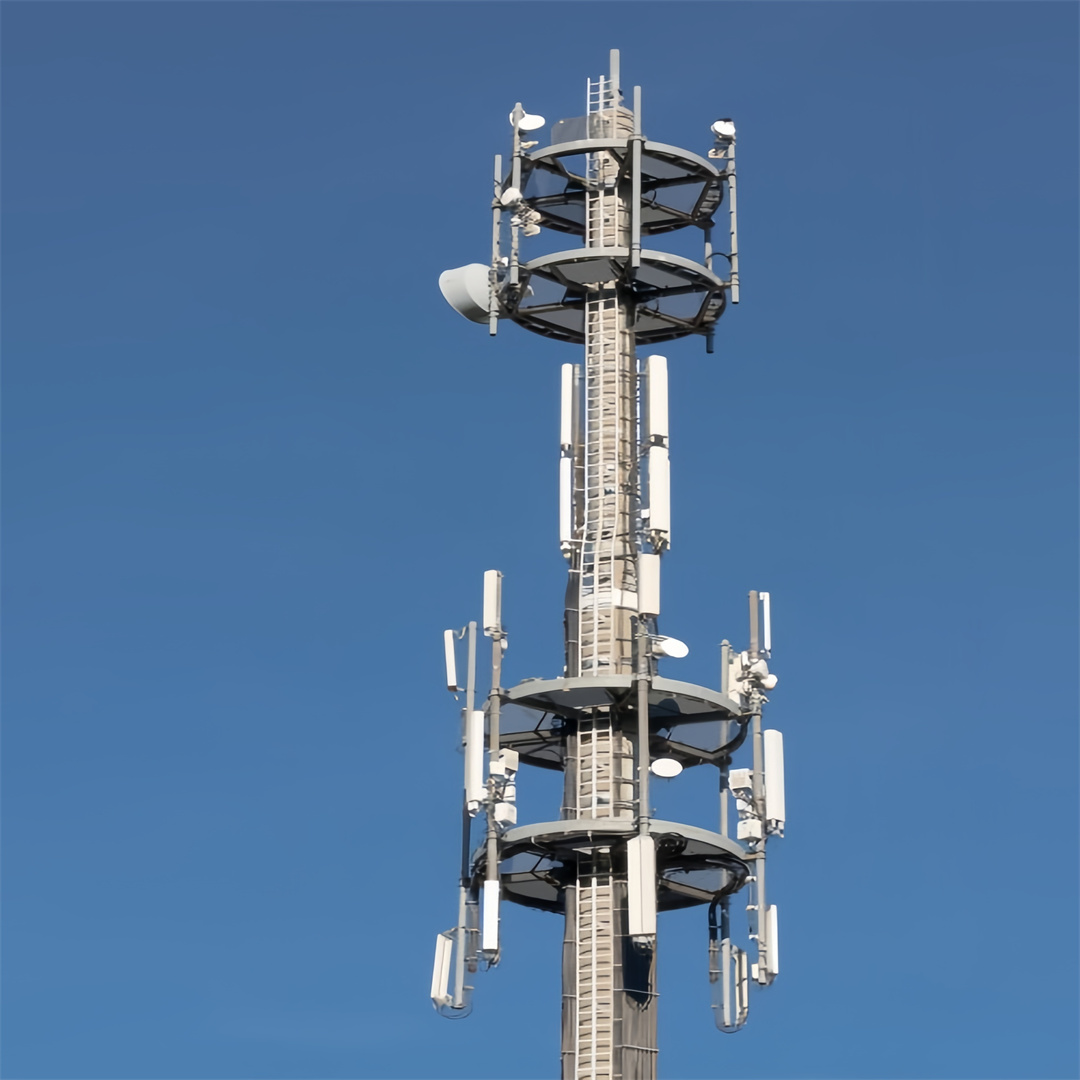 Wireless High Tensile Steel Radio Telecom Monopole Tower For 5G Network Use