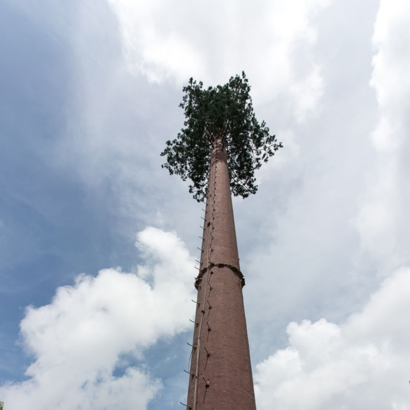 Bionic Tree Tower featuring fiberglass and UV resistant plastics with galvanized steel internal support for durable outdoor infrastructure solutions