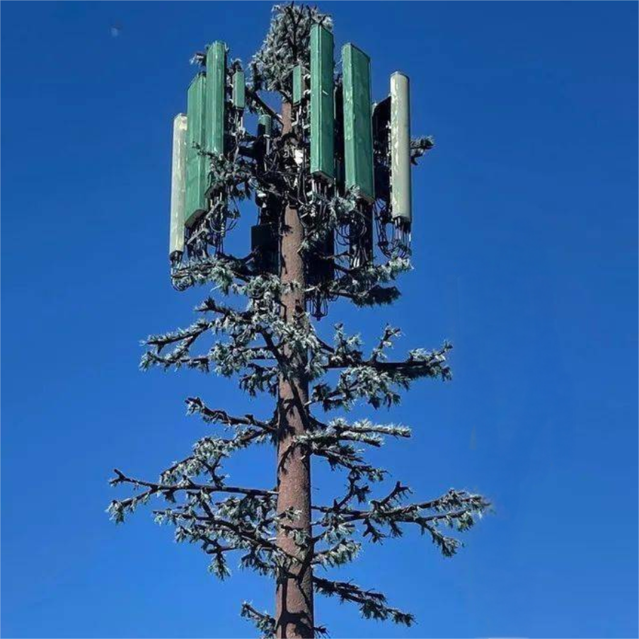 Bionic Tree Tower with tree like appearance featuring fiberglass branches and trunks for seamless landscape blending