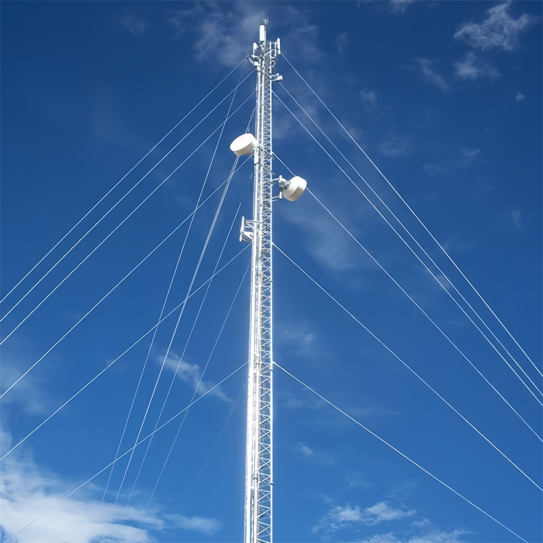 Guyed Telecom Tower Galvanized Steel Structure For Power Transmission And Telecommunication Networks