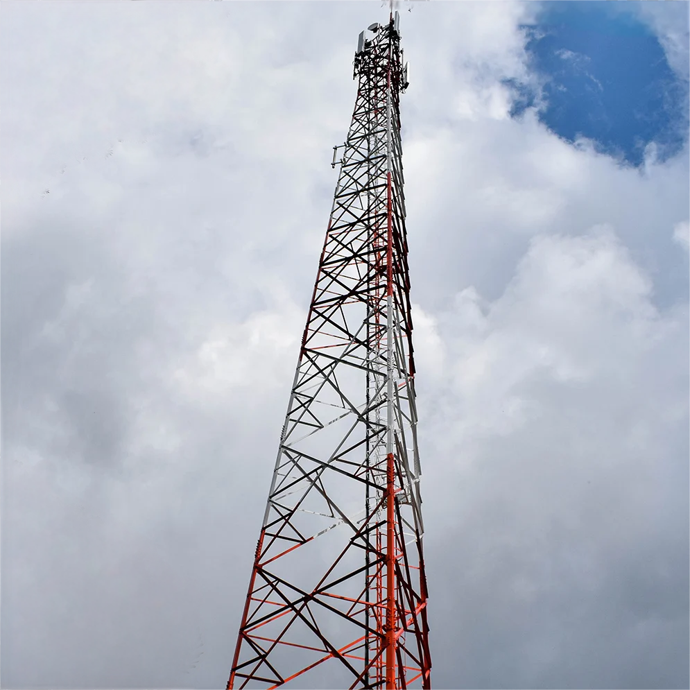 3 Legged Angular Steel Tower Communication Tower Q355 Steel 28m Mobile Network Wind Resistant Coastal Regions