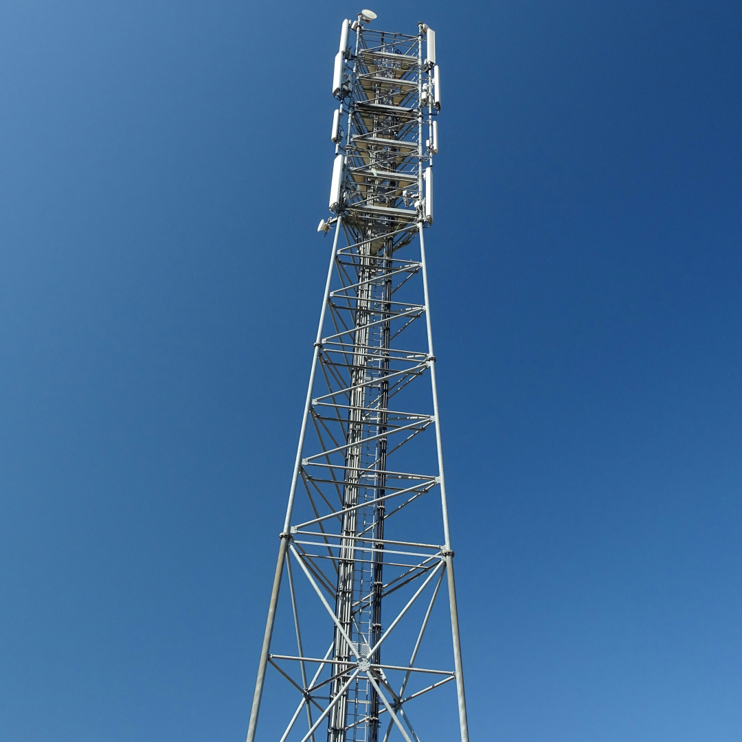 Powder Coated 3 Tube Telecom Tower Sleek Design For Business District