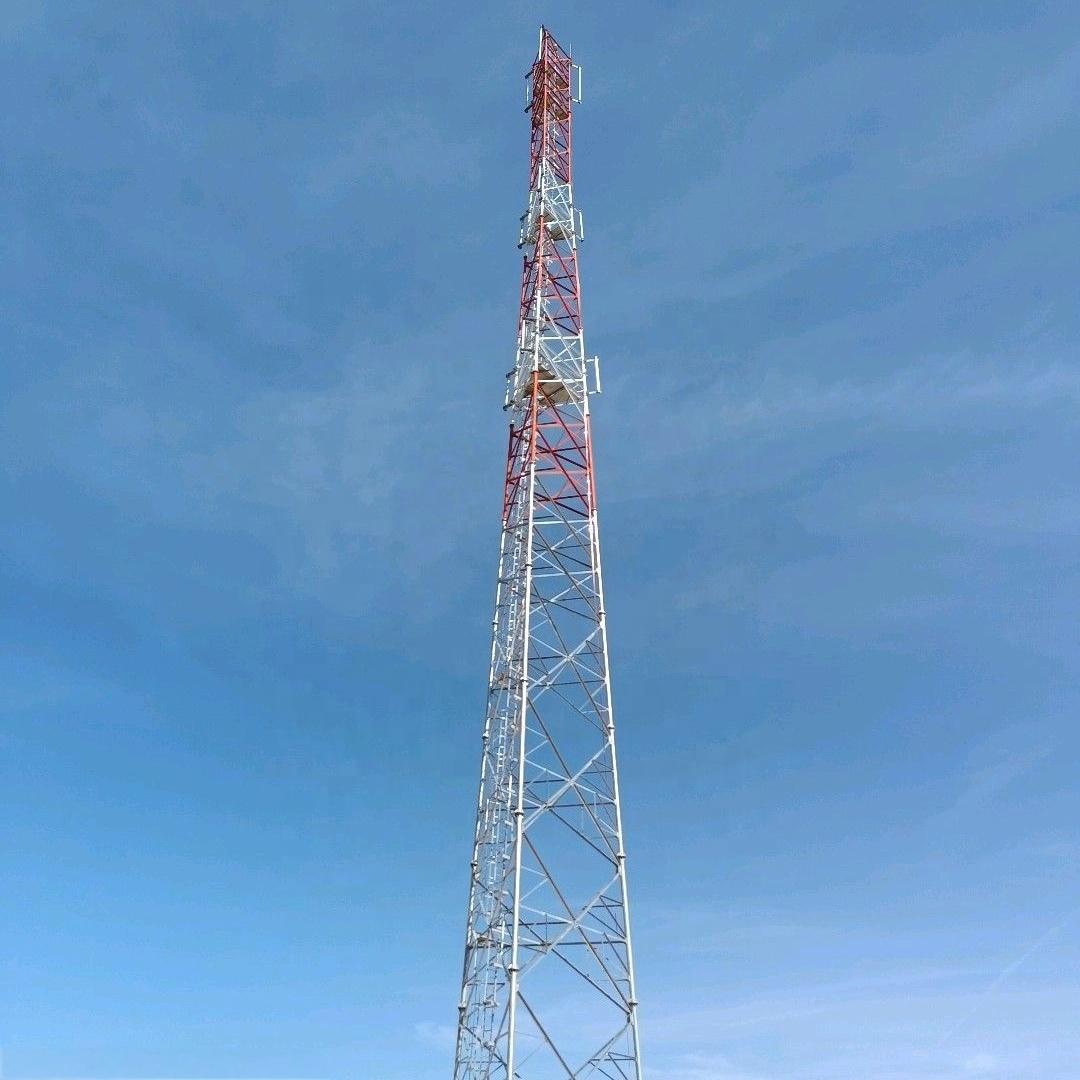 Custom 3 Legged Tube Telecom Tower Platform For Antenna Expansion Project