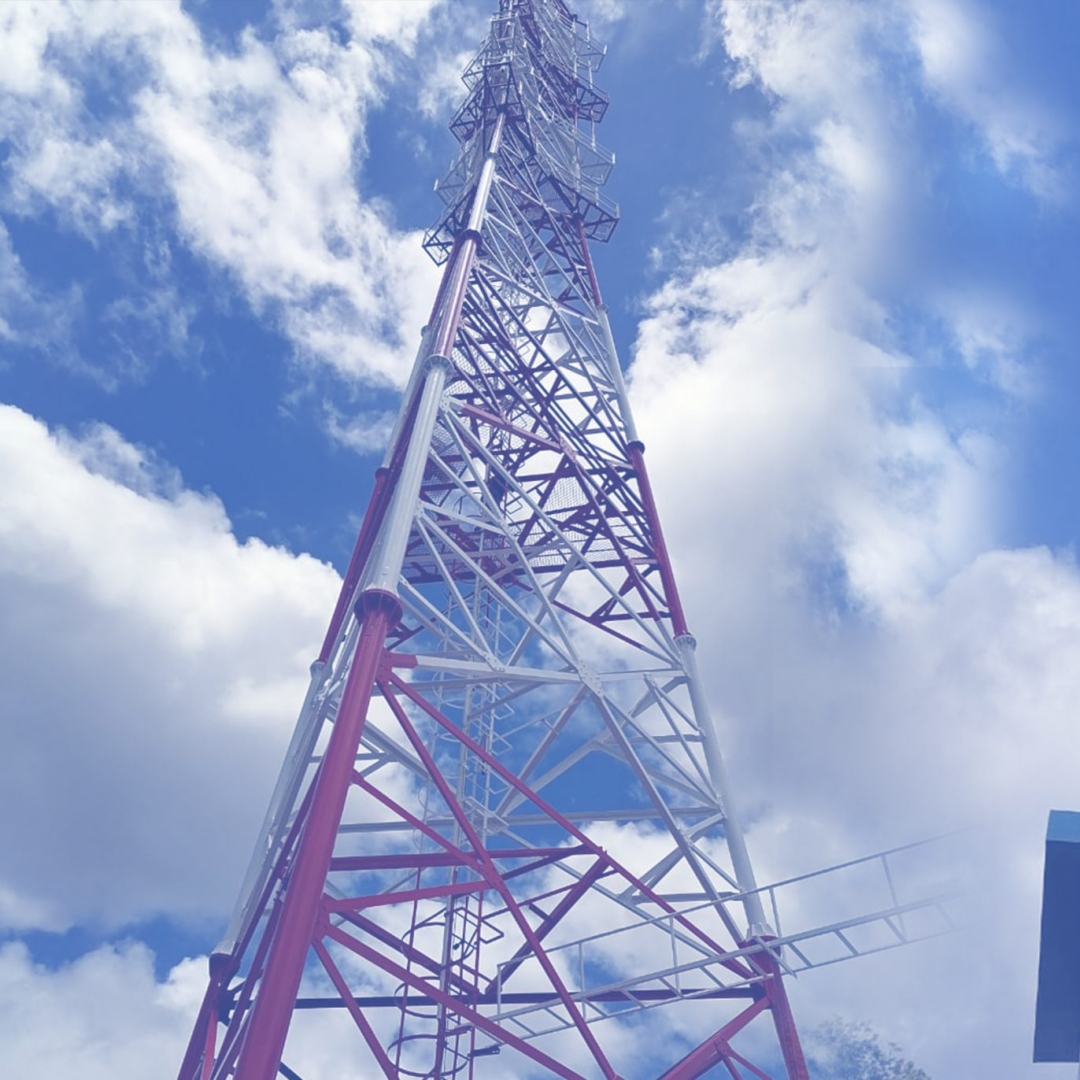 Color Customizable 3 Tube Telecom Tower Aesthetic For Shopping Center