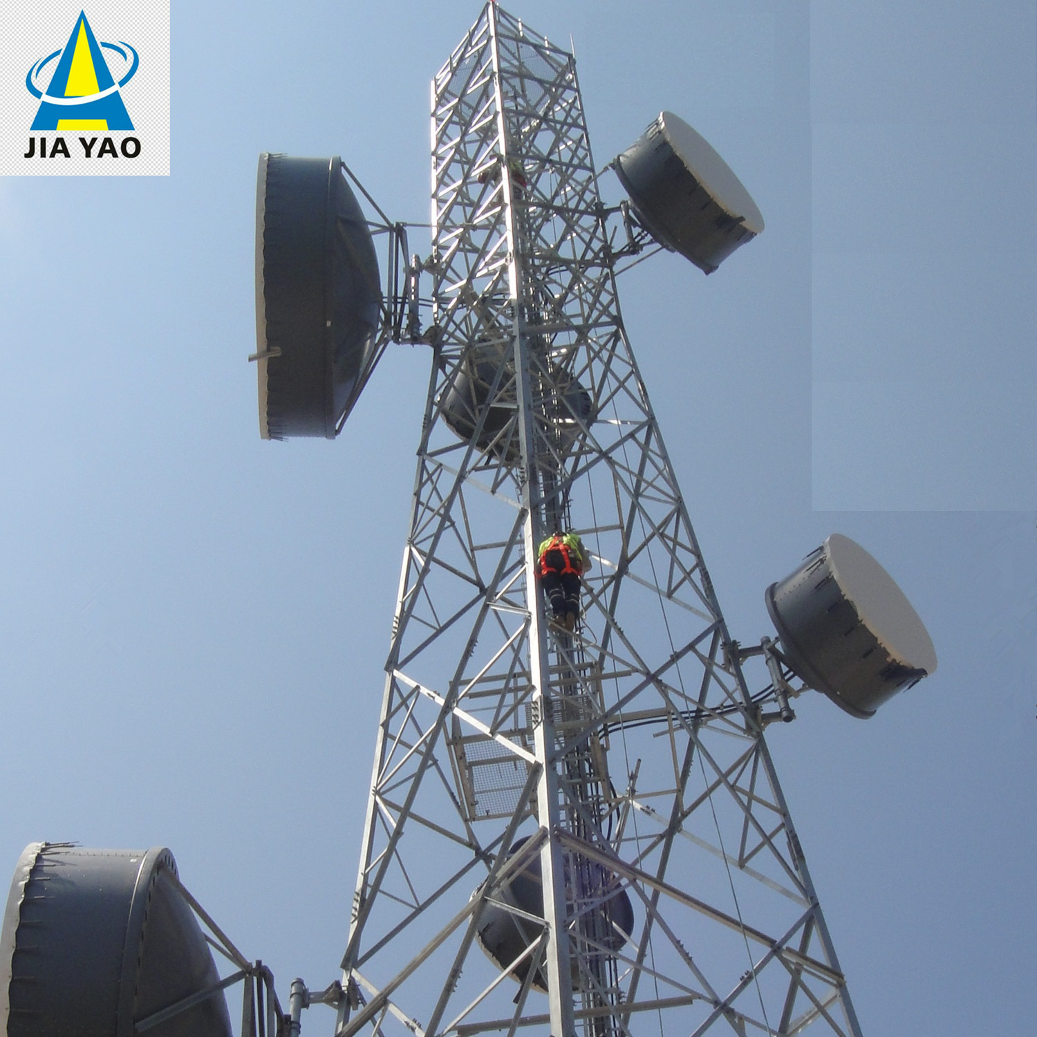 Hot Dip Galvanized 4 Legged Angle Steel Tower Low Maintenance 30 Year Service Life
