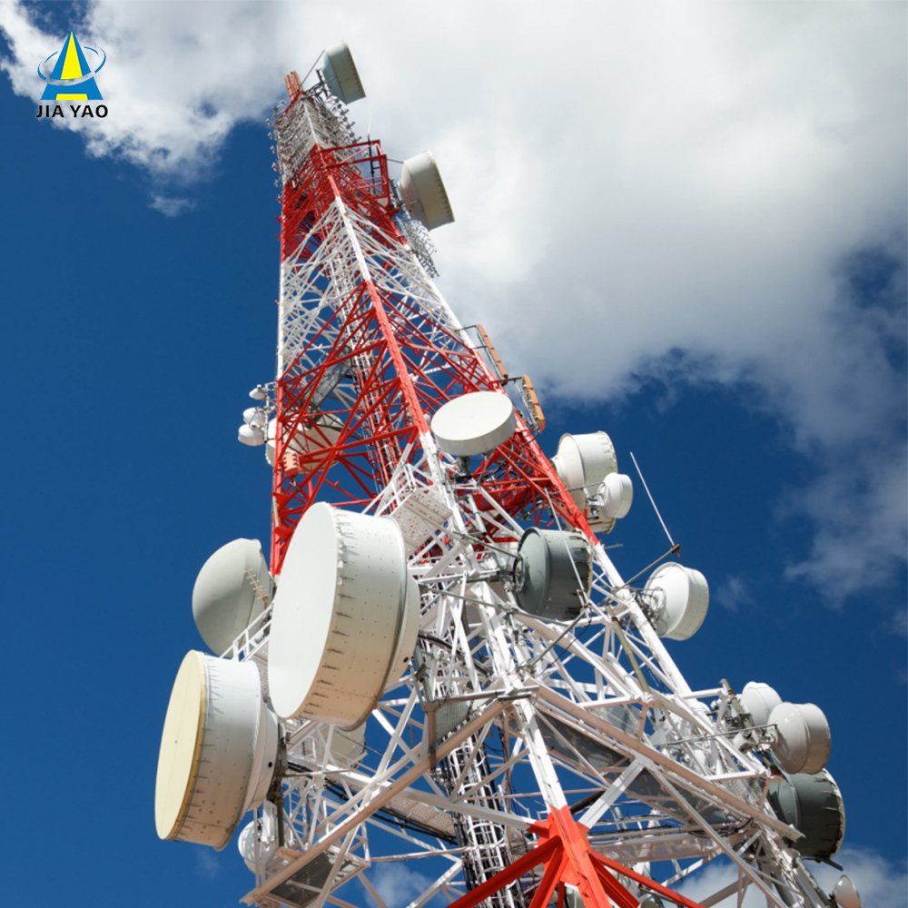4-Legs Angle Steel Cell Tower Q235 Steel 40m Mobile Network Suburban Zones Anti Rust