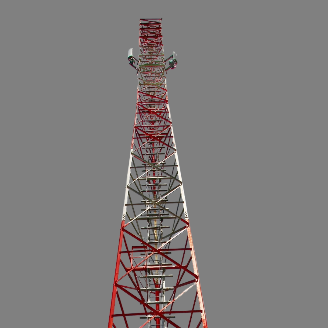 30M Galvanized After Fabrication 3 Legged Angle Steel Tower For Logistics Park 5G Deployment