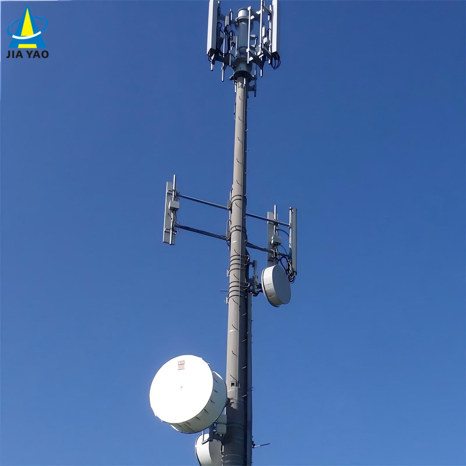 30m 35m 40m Galvanized 4g /5g Cell Sites Phone Signal Microwave Monopole CommunicationTower