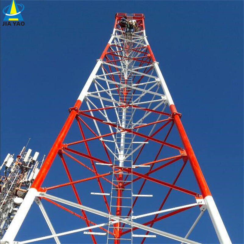 20m 25m 30m 35m 45m 50m 55m 60m 65m Three-legged Tubular Self Supporting for LTE Network BTS Site Lattice Steel Telecom Tower