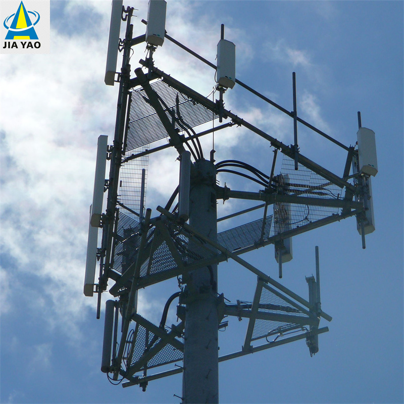 30m Galvanized Steel Monopole Communication Tower for Outdoor 5G Signal Coverage