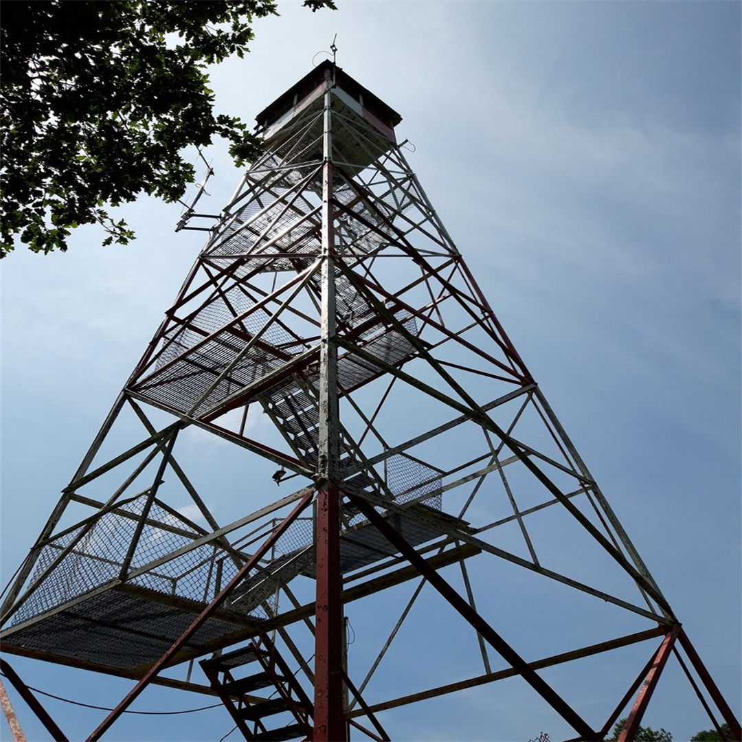 Galvanized Steel Guard Tower for CCTV Surveillance and Perimeter Monitoring