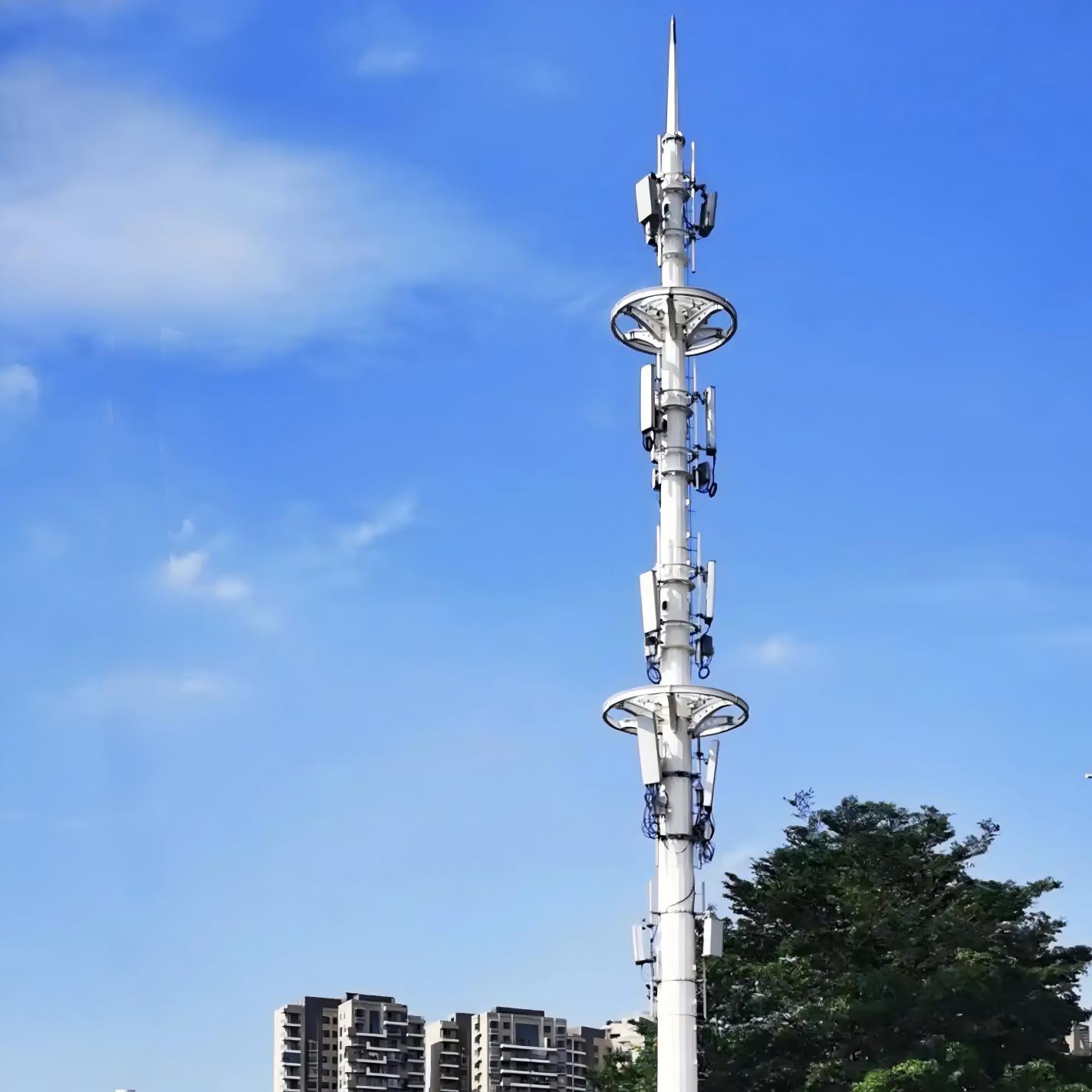 Self Supporting Round Pole Monopole Tower for GSM Communication Networks